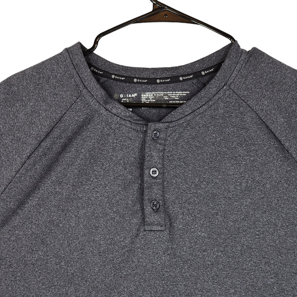 GAIAM Mens Pullover Sweatshirt sz XL Gray 1/4 Button Soft Loungewear Athleisure - Picture 3 of 11